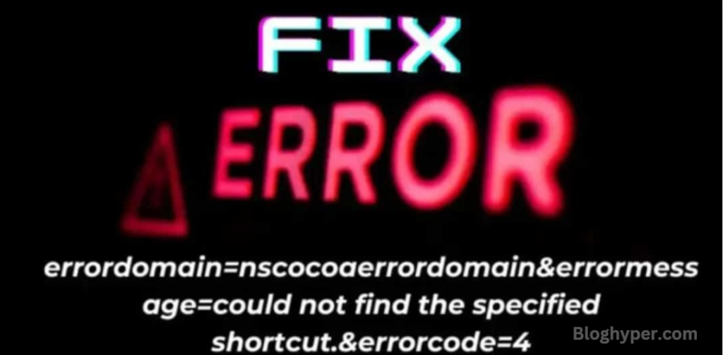 Troubleshooting the errordomain=nscocoaerrordomain&errormessage=could not find the specified shortcut.&errorcode=4