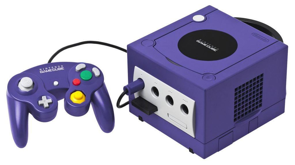 A game controller in use