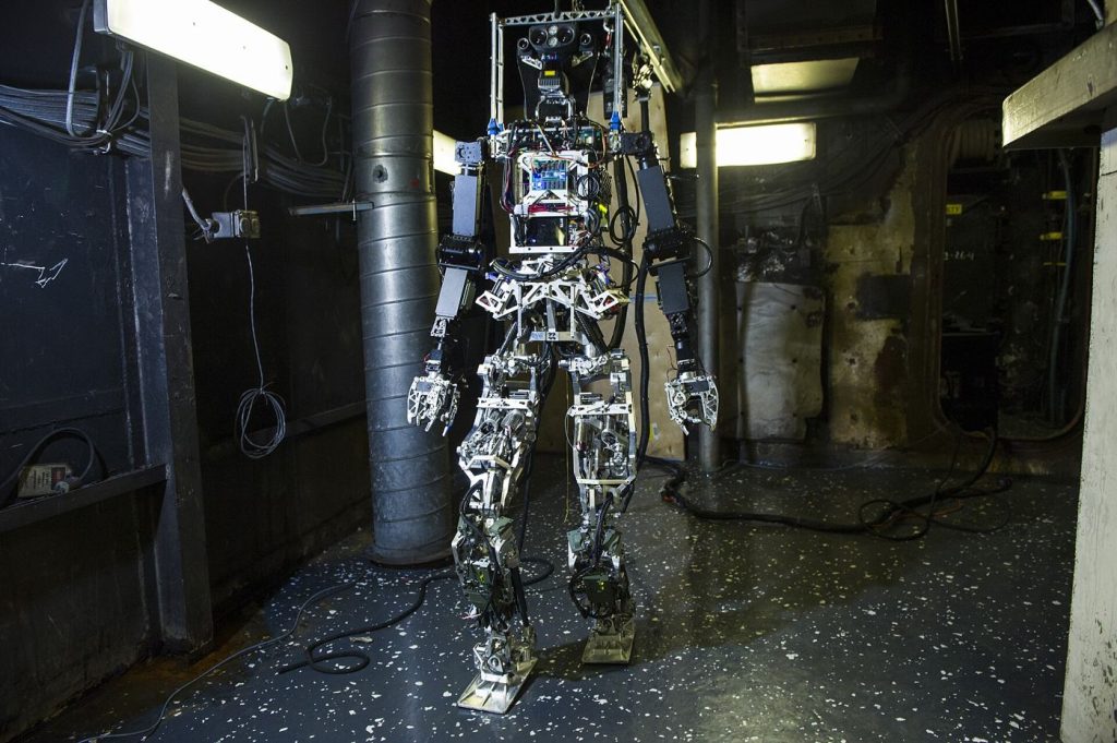 humanoid robot being tested in a laboratory