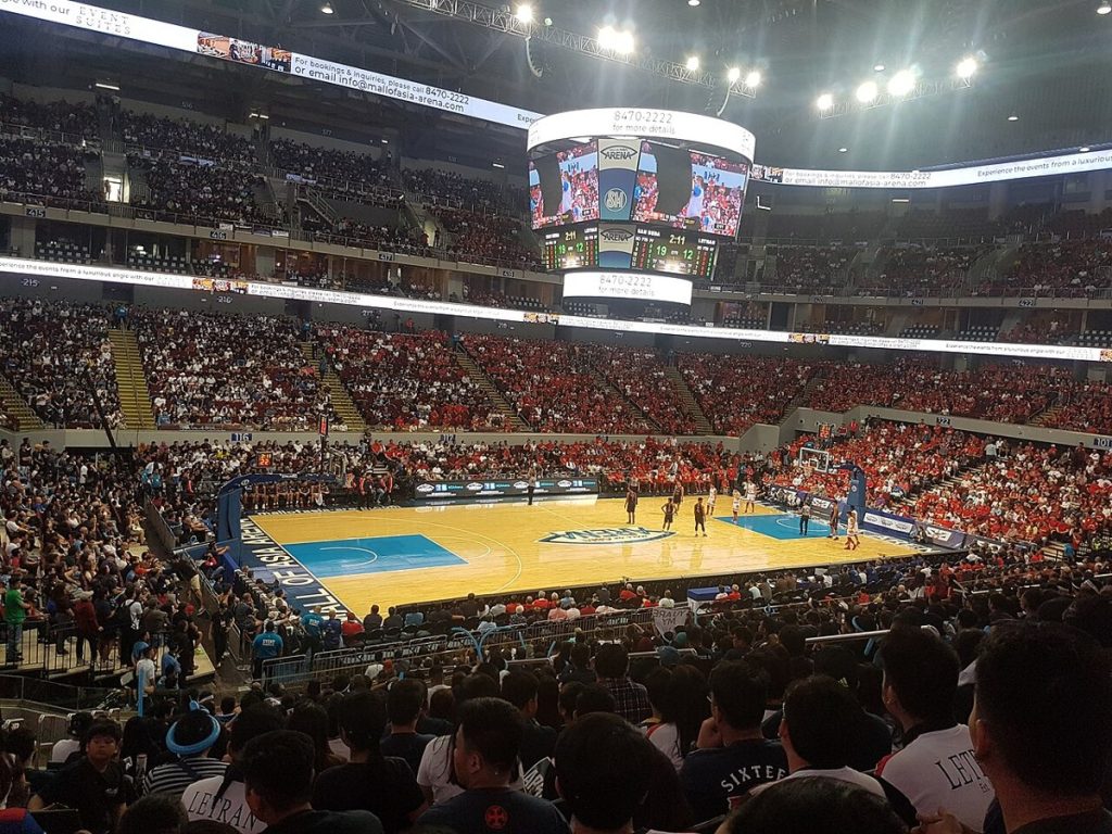 Basketball arena crowd during a finals game