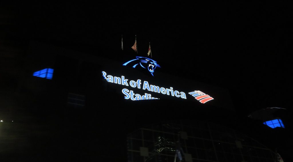 American football stadium on game day